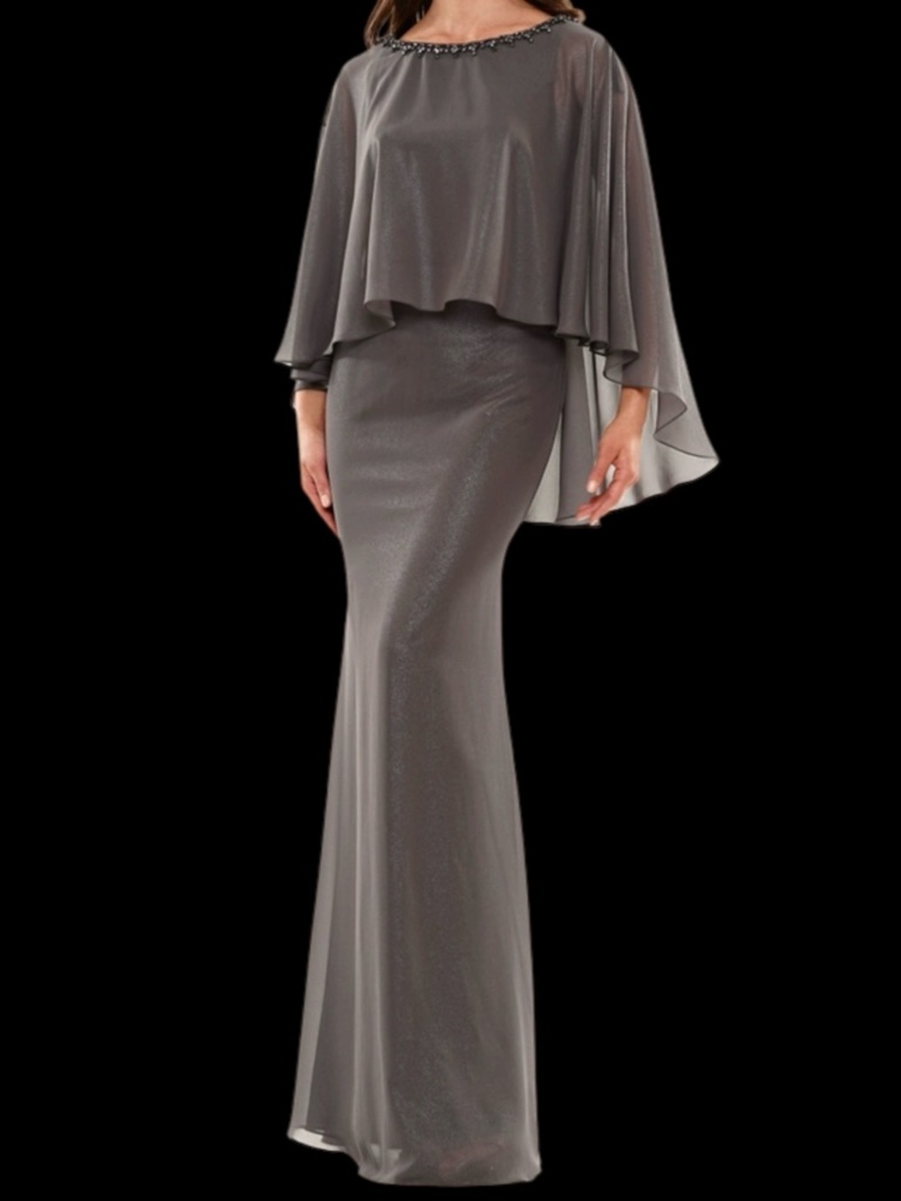 Marsoni By Colors Beaded Cape Dress